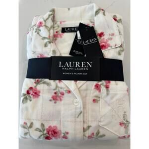 NWT Ralph Lauren 2 pc Fleece Floral Pajama Gift Set Size Small $74